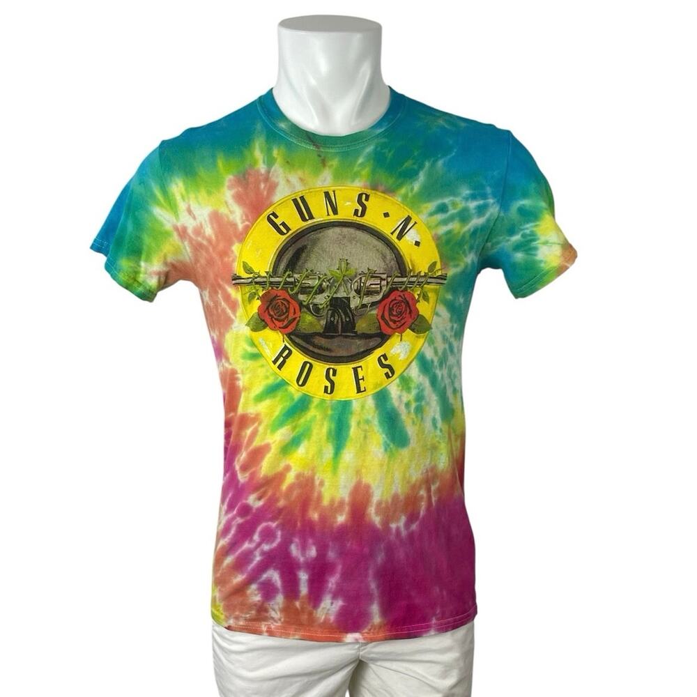 Guns N' Roses Men's Tie Dye Hippie Short Sleeve Crew Neck T Shirt Tee Top Size S